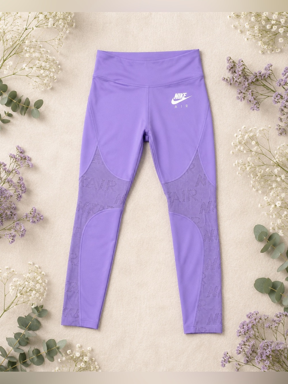 Rare! Nike Air Dri-Fit 7/8 Length Running Leggings With Mesh Cut Outs